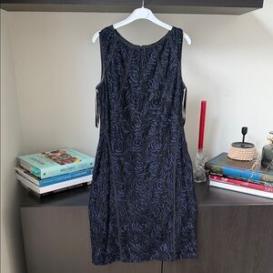 Ann Taylor Navy Floral Lace Dress